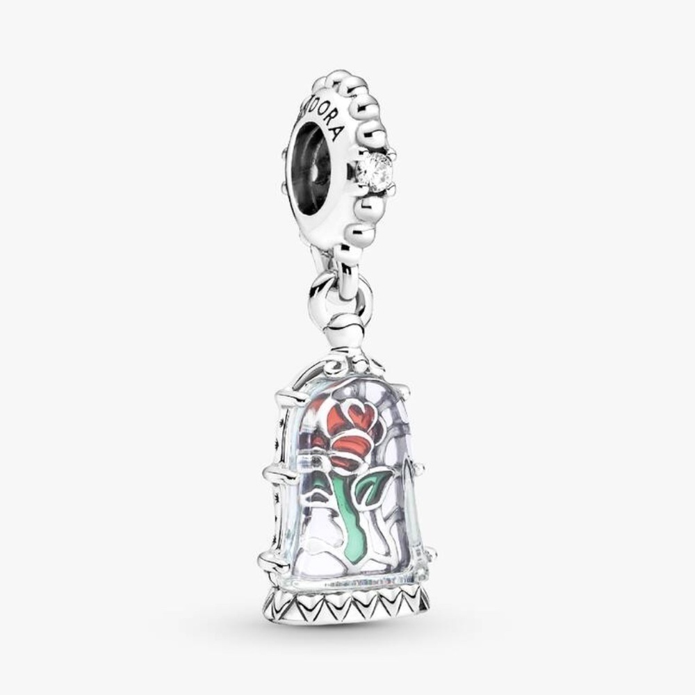 Disney Beauty and the Beast Enchanted Rose Dangle Charm - Picture 1 of 2